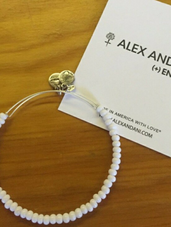 Alex and Ani Jewelry - Alex and Ani White Beaded Bracelet in Silver NWT